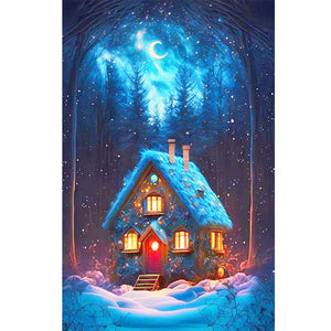 Christmas House-Full Round Diamond Painting-40x60cm-Large Size