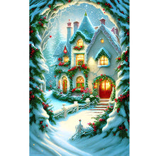 Load image into Gallery viewer, Christmas House-Full Round Diamond Painting-40x60cm-Large Size
