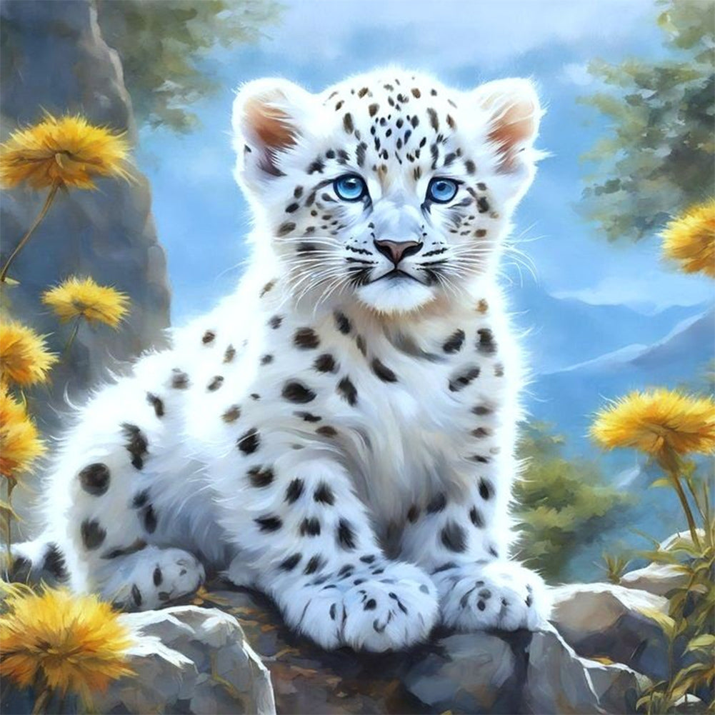 Leopard-Full Round Diamond Painting-30x30cm