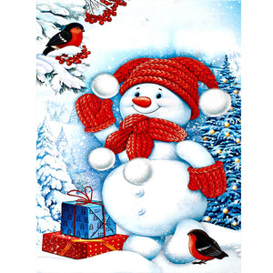 Christmas Snowman-Full Round Diamond Painting-30x40cm