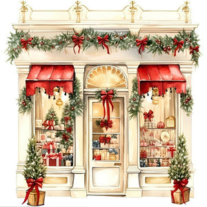 Christmas House-Full Round Diamond Painting-30x30cm