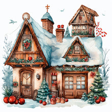 Load image into Gallery viewer, Christmas House-Full Round Diamond Painting-30x30cm
