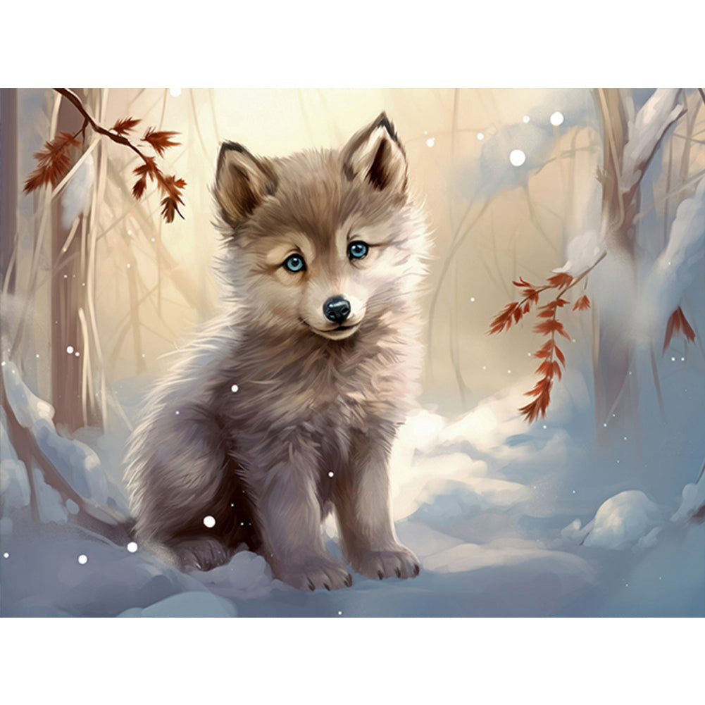 Snow Animal Squirrel-Full Round Diamond Painting-40x30cm