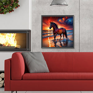 Horse-Full Round Diamond Painting-30x30cm