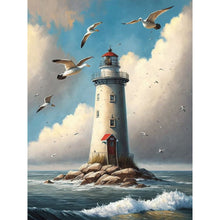 Load image into Gallery viewer, Seaside Lighthouse-Full Round Diamond Painting-30x40cm

