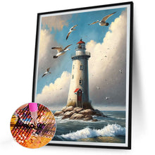 Load image into Gallery viewer, Seaside Lighthouse-Full Round Diamond Painting-30x40cm
