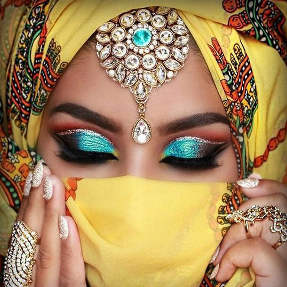 Veiled Girl-Full Round Diamond Painting-30x30cm