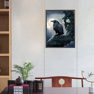 Crow-Full Round Diamond Painting-40x55cm
