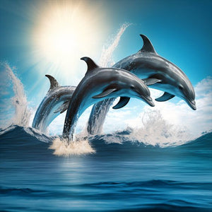 Dolphin-Full Round Diamond Painting-30x30cm