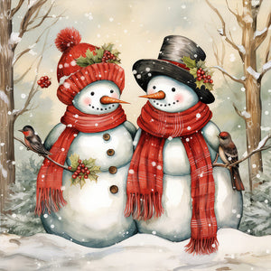 Snowman-Full Round Diamond Painting-30x30cm