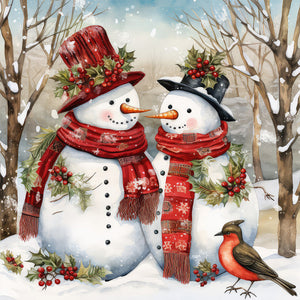 Snowman-Full Round Diamond Painting-30x30cm