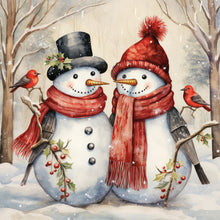 Load image into Gallery viewer, Snowman-Full Round Diamond Painting-30x30cm
