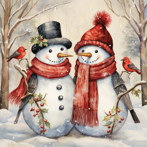 Snowman-Full Round Diamond Painting-30x30cm