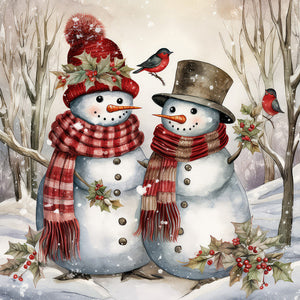 Snowman-Full Round Diamond Painting-30x30cm