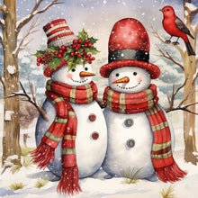 Load image into Gallery viewer, Snowman-Full Round Diamond Painting-30x30cm
