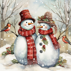 Snowman-Full Round Diamond Painting-30x30cm