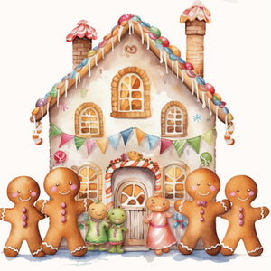 Christmas Cookie House-Full Round Diamond Painting-30x30cm