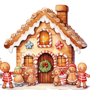 Christmas Cookie House-Full Round Diamond Painting-30x30cm