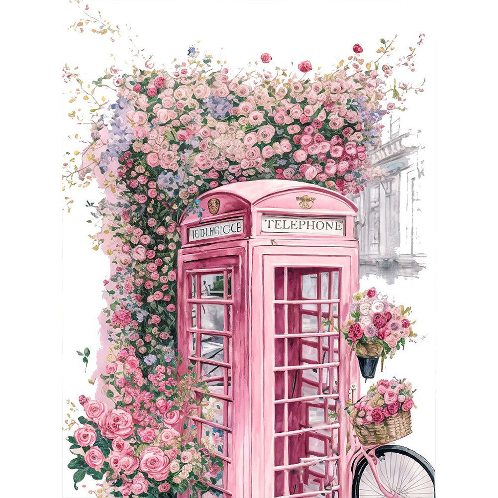 Postal Kiosk-Full Round Diamond Painting-30x40cm