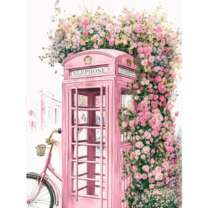 Postal Kiosk-Full Round Diamond Painting-30x40cm