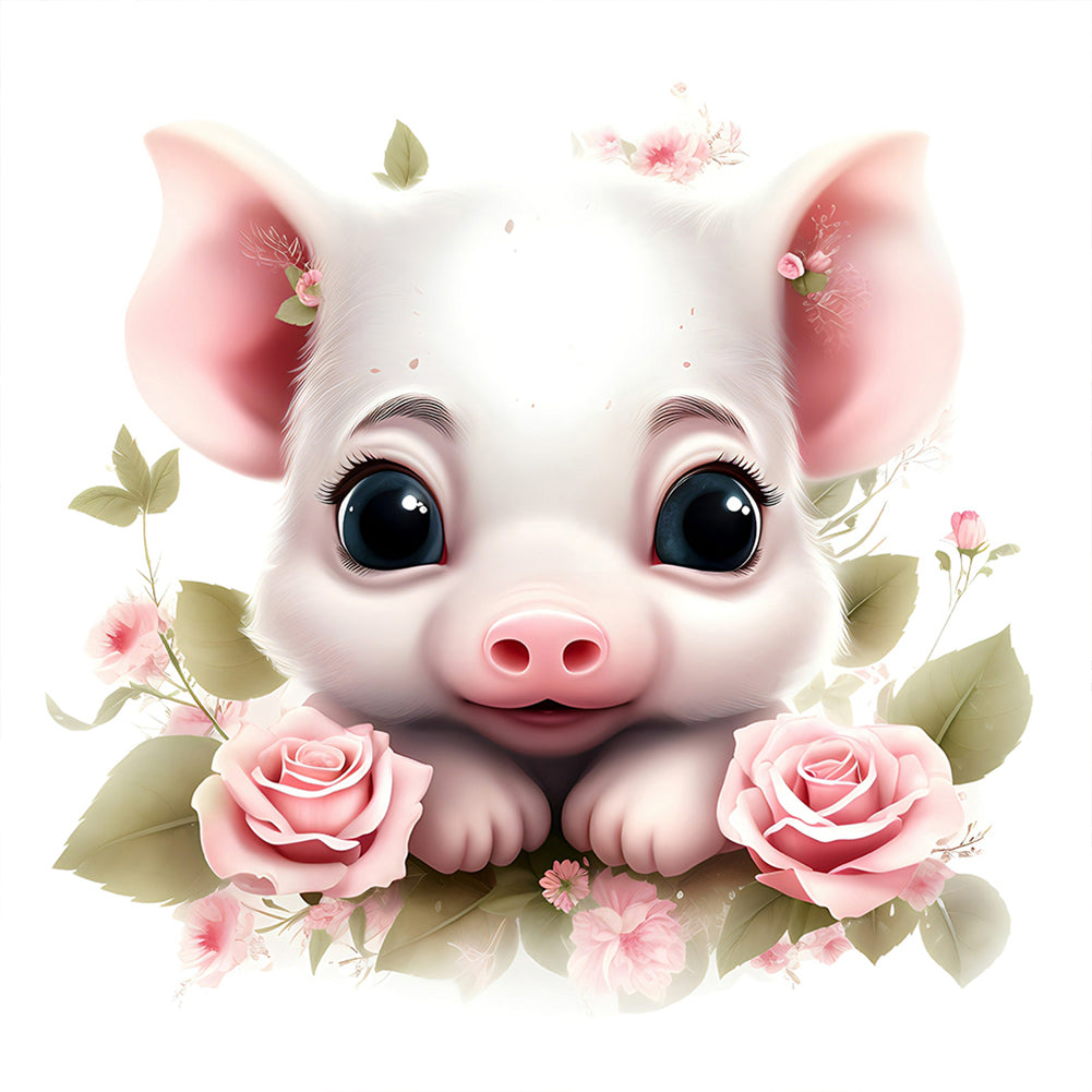 Flower Animals-Full Round Diamond Painting-30x30cm