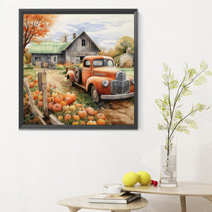 Farm Vintage Car-Full Round Diamond Painting-30x30cm