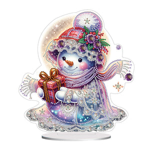 Christmas Snowman-Single Side Drill-Diamond Desktop Ornament