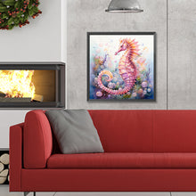 Load image into Gallery viewer, Pink Seahorse-Full Round Diamond Painting-30x30cm
