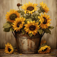 Load image into Gallery viewer, Sunflower-Full Round Diamond Painting-30x30cm
