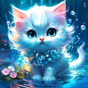 Cat-Full Round Diamond Painting-30x30cm