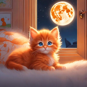 Cat-Full Round Diamond Painting-30x30cm