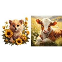 Load image into Gallery viewer, Daisy And Calf-Full Round Diamond Painting-30x30cm
