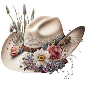 Cowboy Hat-Full Round Diamond Painting-30x30cm