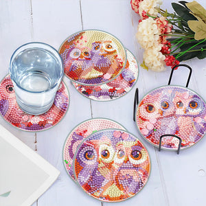 6 Pcs/Set Animal-Acrylic Waterproof Diamond Coaster