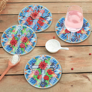 6 Pcs/Set Animal-Acrylic Waterproof Diamond Coaster