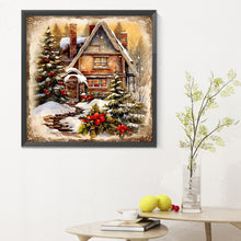 Load image into Gallery viewer, Snow Cabin-Full Round Diamond Painting-30x30cm
