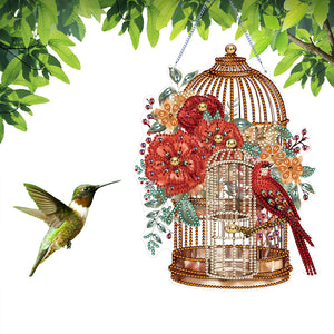 Birdcage-Acrylic Single Side Diamond Pendant