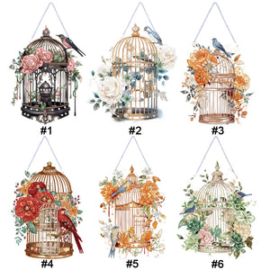 Birdcage-Acrylic Single Side Diamond Pendant
