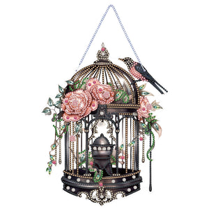 Birdcage-Acrylic Single Side Diamond Pendant