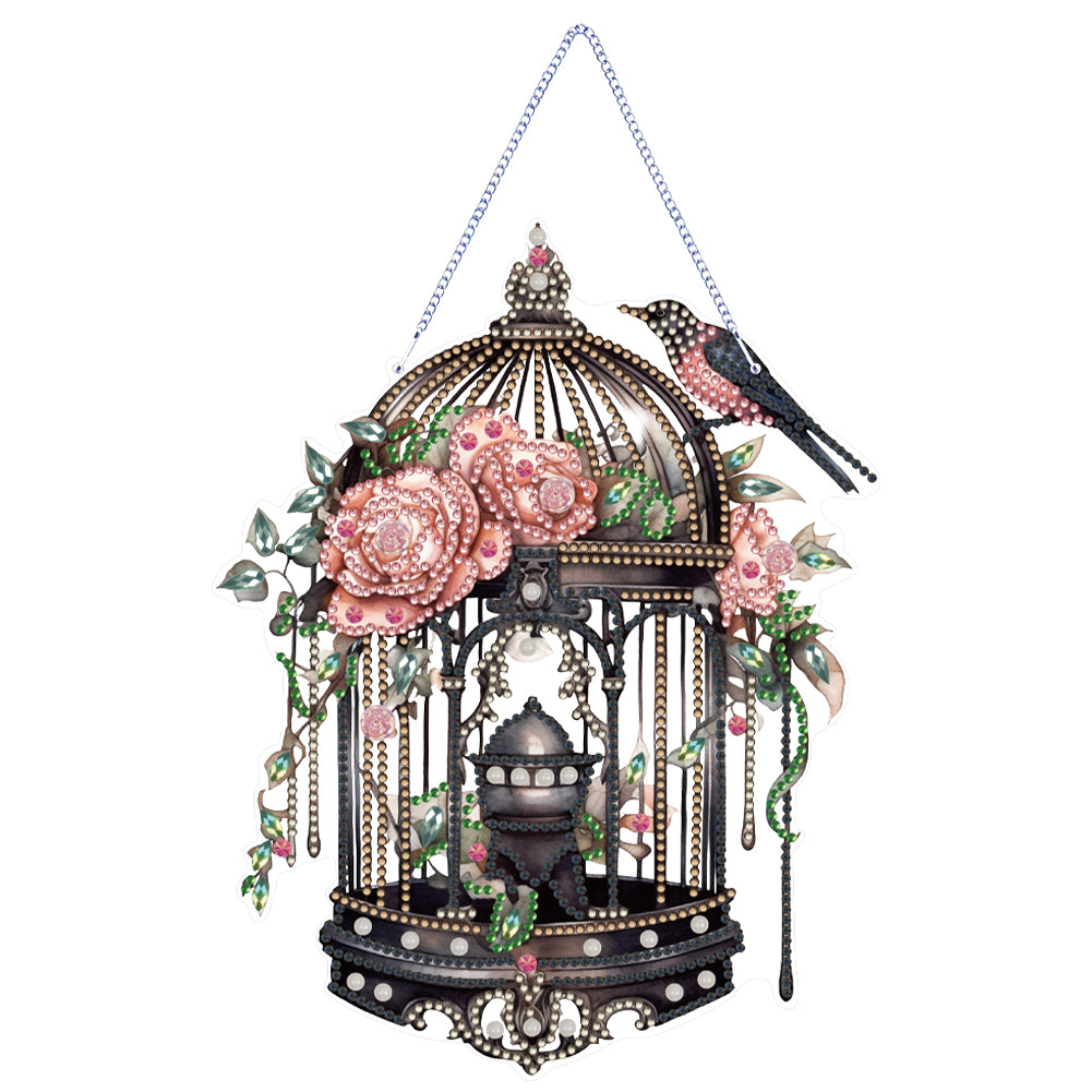 Birdcage-Acrylic Single Side Diamond Pendant