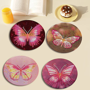 4Pcs/Set Acrylic Diamond Painted Placemats Tableware Mat