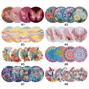 4Pcs/Set Acrylic Diamond Painted Placemats Tableware Mat