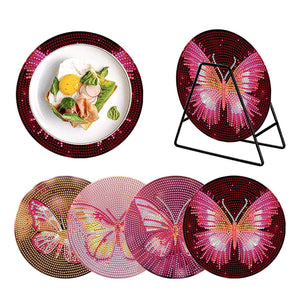4Pcs/Set Acrylic Diamond Painted Placemats Tableware Mat