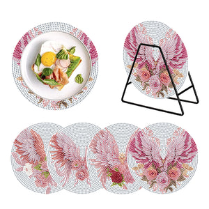 4Pcs/Set Acrylic Diamond Painted Placemats Tableware Mat