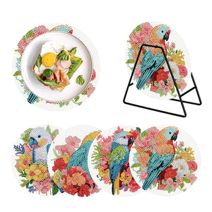 4Pcs/Set Acrylic Diamond Painted Placemats Tableware Mat