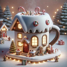 Load image into Gallery viewer, Winter Glow Cabin-Full Round Diamond Painting-30x30cm
