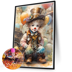 Clown Boy-Full Round Diamond Painting-50x70cm-Large Size