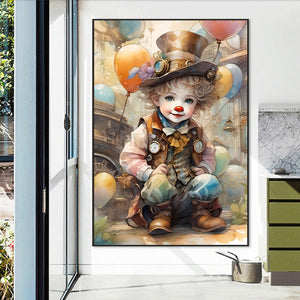 Clown Boy-Full Round Diamond Painting-50x70cm-Large Size