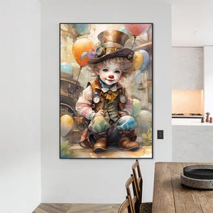 Clown Boy-Full Round Diamond Painting-50x70cm-Large Size