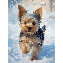 Load image into Gallery viewer, Little Golden Retriever In The Snow-Full Round Diamond Painting-30x40cm
